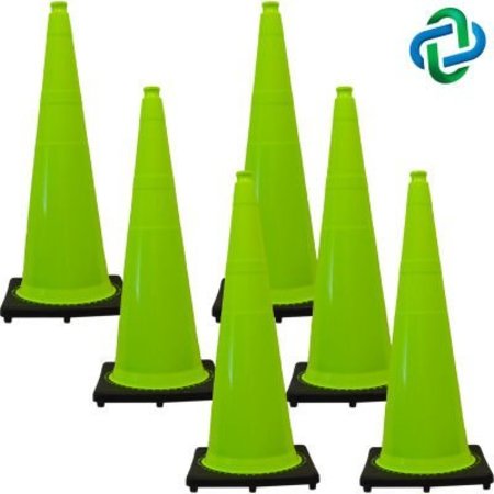 GEC Mr Chain Traffic Cone, 36in, Safety Green, 6/Pack 98014-6